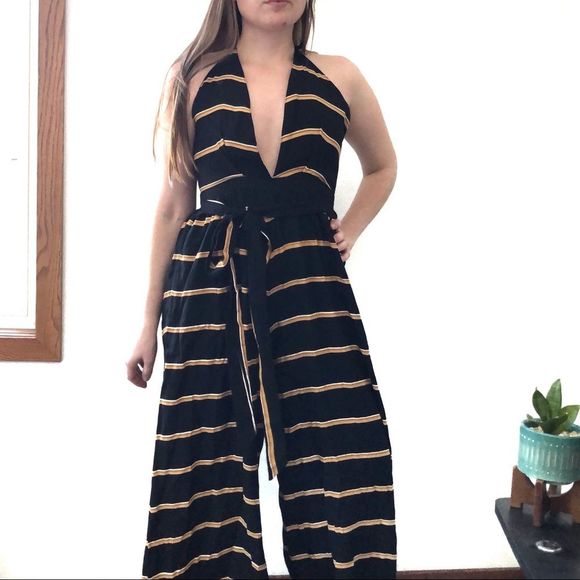 Faithfull the Brand Pants - Faithfull the Brand Riley Stripe Halter Jumpsuit